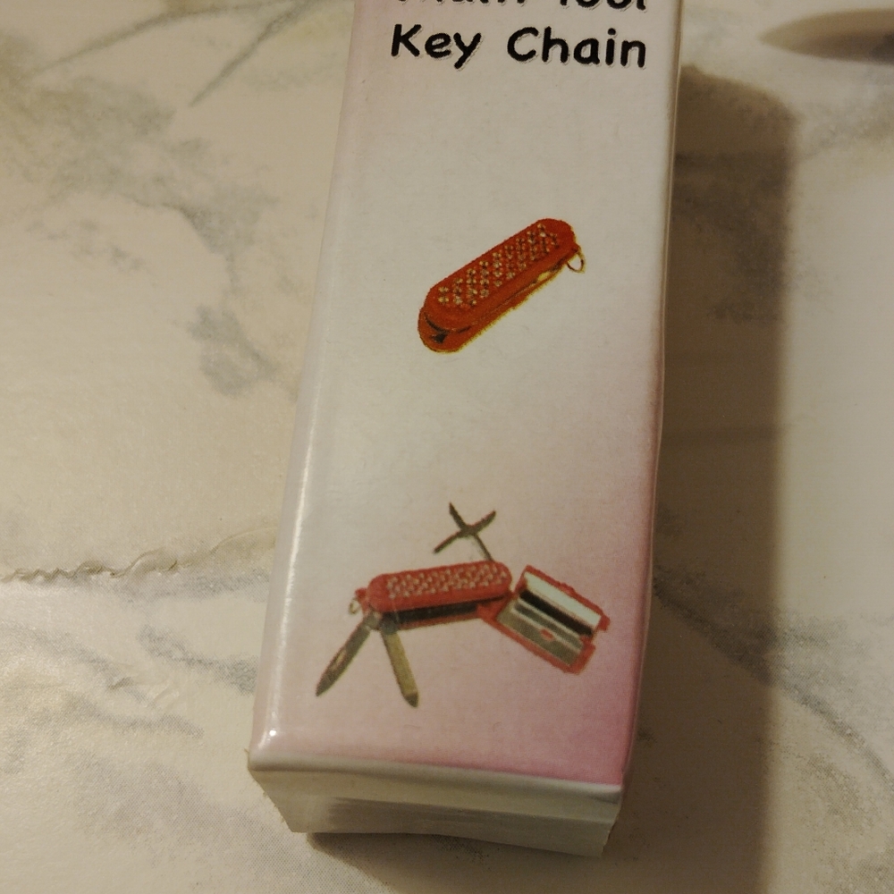 Red Multi-Tool Keychain with Rhinestones - Picture 4 of 6